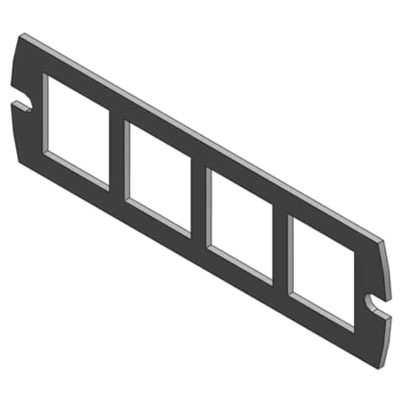 Communications device plate for 4-Systemax jacks - compartment A.