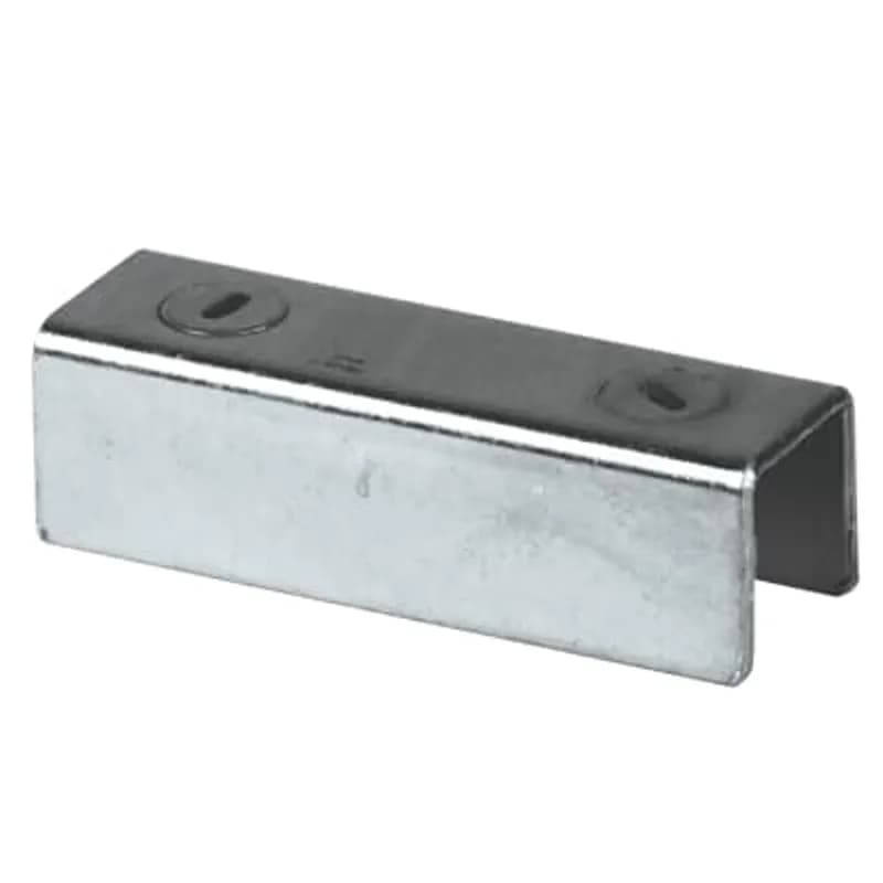 Support, U Shape Channel Joiner, Length 4-1/2 Inches, Depth 1-11/32 Inches, Width 1-3/8 Inches, Holes 3/4-16 Inch UNF Thread on 1-7/8 Inch Centers, Steel