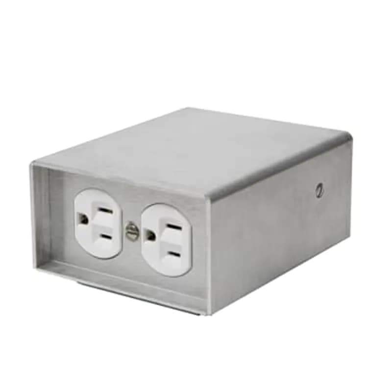 Poke-Through Pedestal, 3 Inch Drill Size, Height 2-5/8 Inches x Width 4 Inches x Depth 4-7/8 Inches, Accepts 2 Device Plates