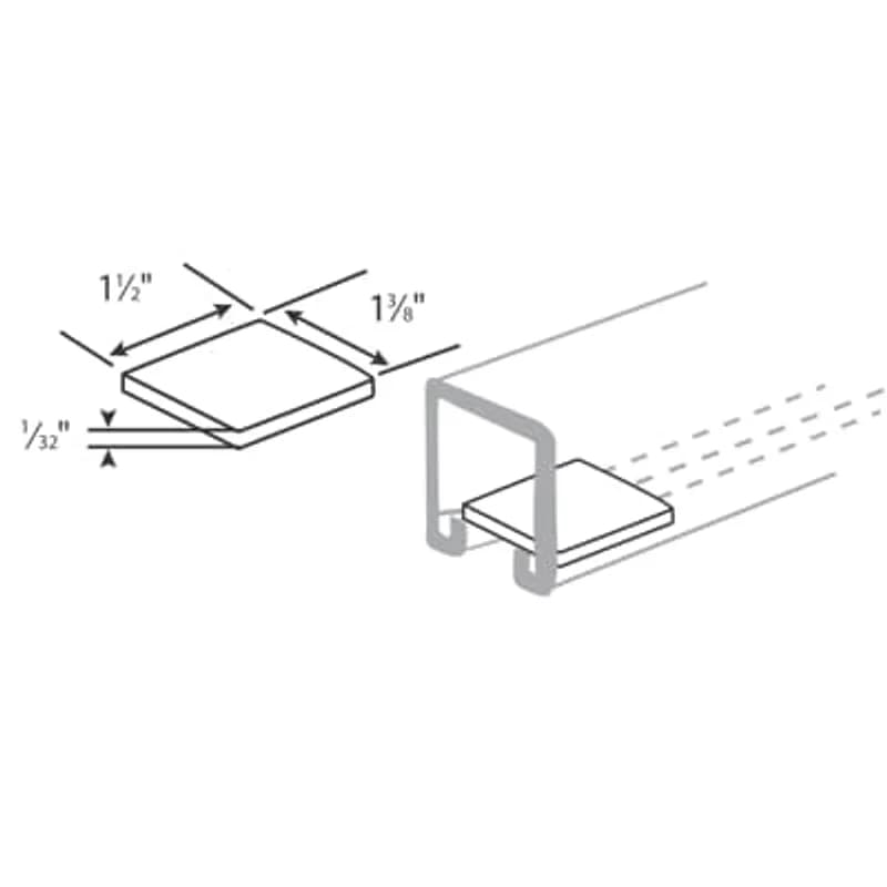 Retainer, Wire, Length 1-1/2 Inch, Width 1-3/8 Inch, Thickness 1/32 Inch, Fiber