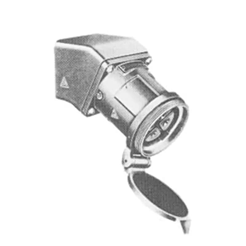 Screw Cover Receptacle with Angle Adapter, Voltage 600V, Amperage 100A, 3 Poles 4 Wire
