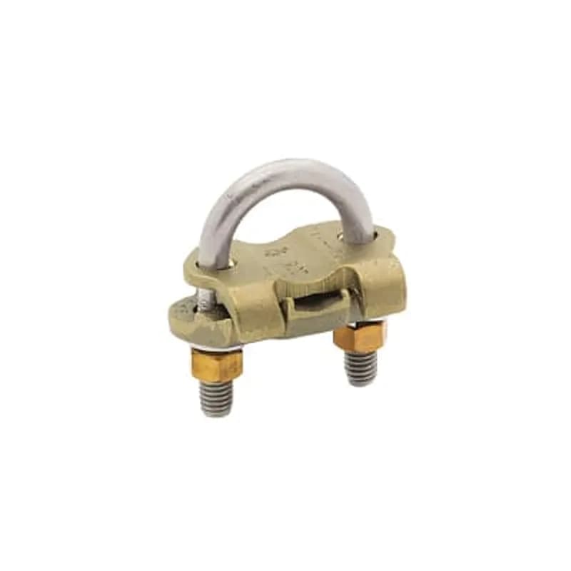 ABB - Installation Products GUV204 - U-Bolt Copper Ground Clamp, Stainless Steel U-Bolt, Wire Range 8 - 4, Rod Size 2 to 2-3/8 Inches, IPS Pipe Size Max 2 Inches, Length 4-7/16 Inches, Width 3-11/16 Inches, Depth 1-9/16 Inches