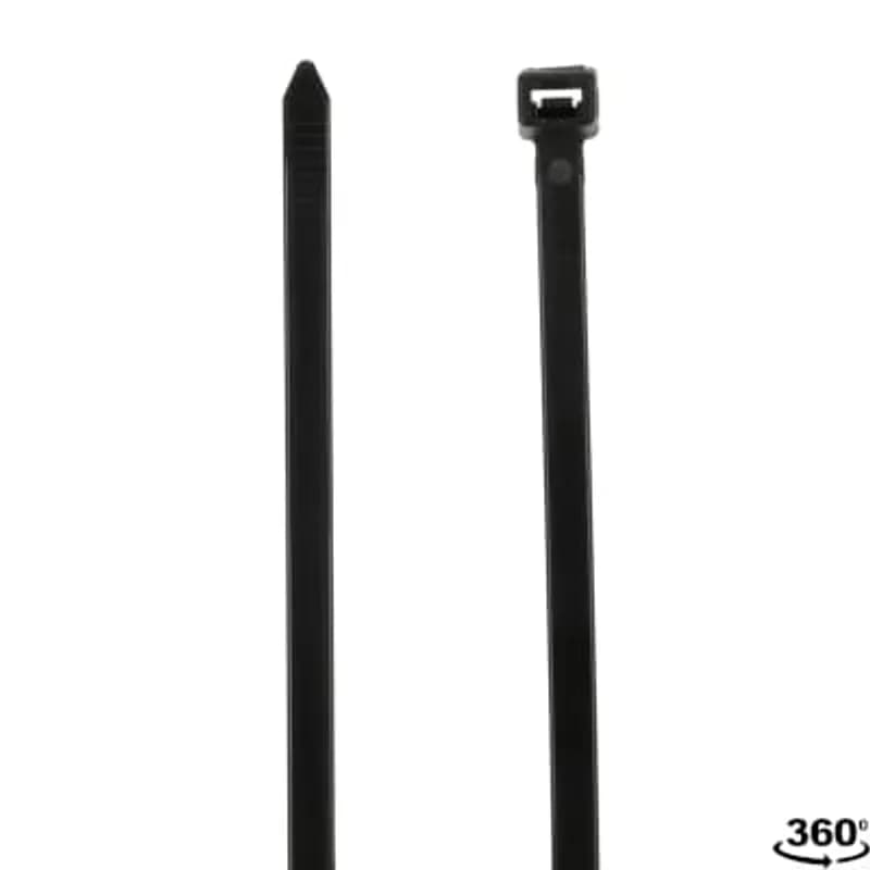 Heavy Duty Cable Tie, Black Polyamide (Nylon 6.6) for Temperatures up to 105 Degrees Celsius (220 F), Weather and Ultraviolet Resistant for Indoor and Outdoor Applications, UL/EN/CSA62275 Type 2/21S Rated for AH-2 Plenum and as a Flexible Cable and Conduit Support, Length of 701.32mm (27.611 Inches), Width of 7.62mm (0.30 Inches), Thickness of 1.91mm (0.075 Inches), Tensile Strength Rating of 534 Newtons (120 Pounds)