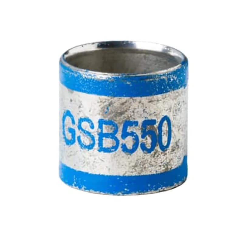 ABB - Installation Products GSB550 - Two Piece Inner Sleeve Connector for Round Range, Length 11.2mm, Inner Diameter 13.97mm, Outer Diameter 15.75mm, Copper Alloy, Color Blue, Tin Plated