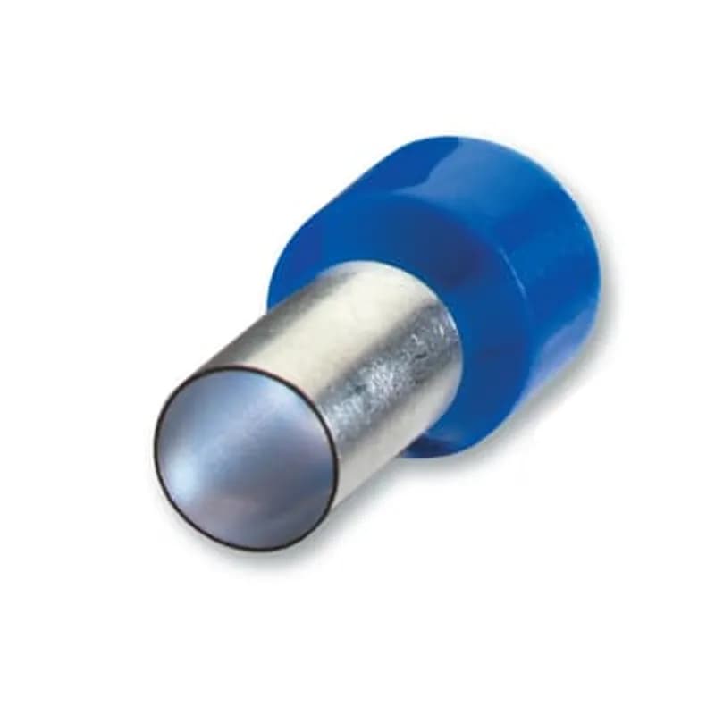 ABB - Installation Products F2046 - Polypropylene-Insulated Ferrule, Total Length 1.142 Inches/29mm, Pin Length .708 Inches/18mm, Pin Diameter .236 Inches/6mm, Base Diameter .346 Inches/8.8mm, Wire Range 6 AWG/16.00mm2, Color Blue, Copper, Tin Plated