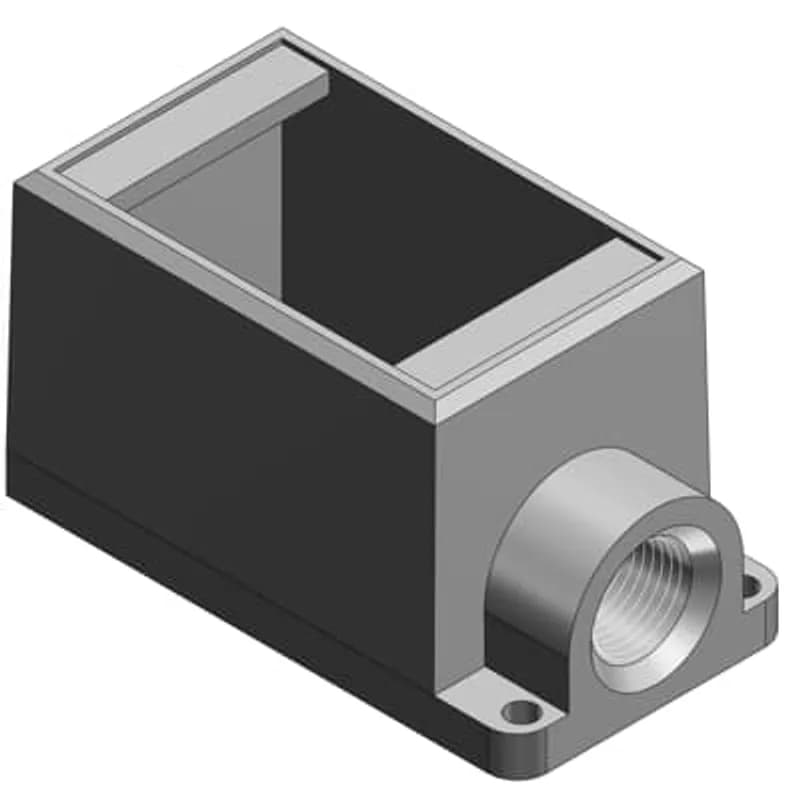 ABB - Installation Products FD3-TB - 1 Inch Deep 1 Gang Cast Device Box, Gray Iron Zinc Plated, Dead End, Suitable for Wet Locations When Used with Gasketed Covers