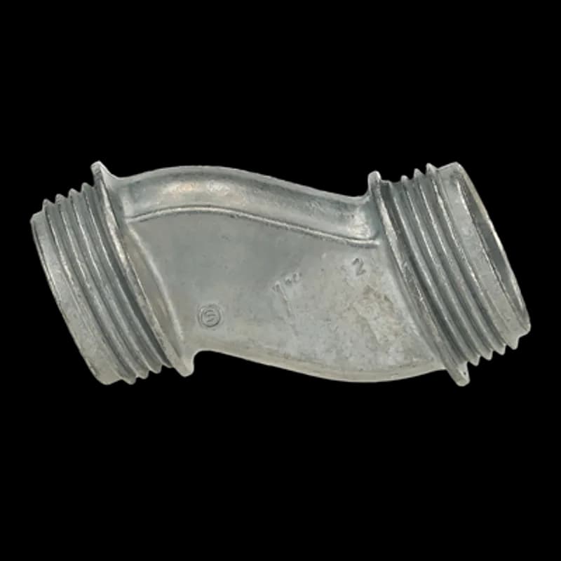 Nipples, 3/4 Inch Offset, Conduit Size 1 Inch, Length 2.68 Inches, Opening Diameter 1.51 Inch, Die Cast Zinc, Pack of 100