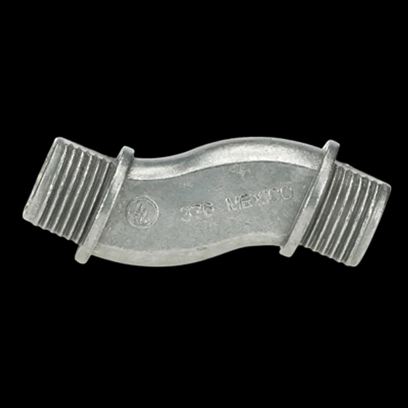Nipples, 3/4 Inch Offset, Conduit Size 3/4 Inch, Length 2.62 Inches, Opening Diameter 1.32 Inch, Die Cast Zinc, Pack of 100