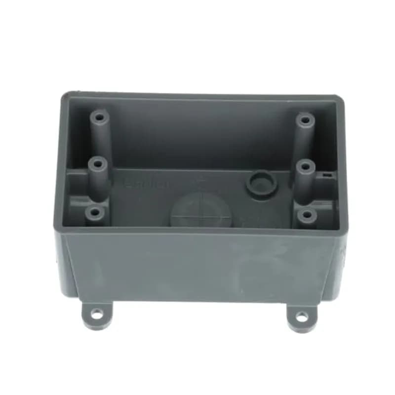 Single Gang Weatherproof T-Box, Length 4.56 Inches, Width 2.80 Inches, Depth 2 Inches, Cable Entry Size 1/2 Inch, Material PVC, Color Gray, Pack of 10