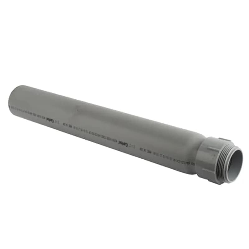 Meter Riser, Size 2-1/2 Inches, Length 24 Inches, Material PVC, Color Gray, For use with Schedule 40 and 80 Conduit