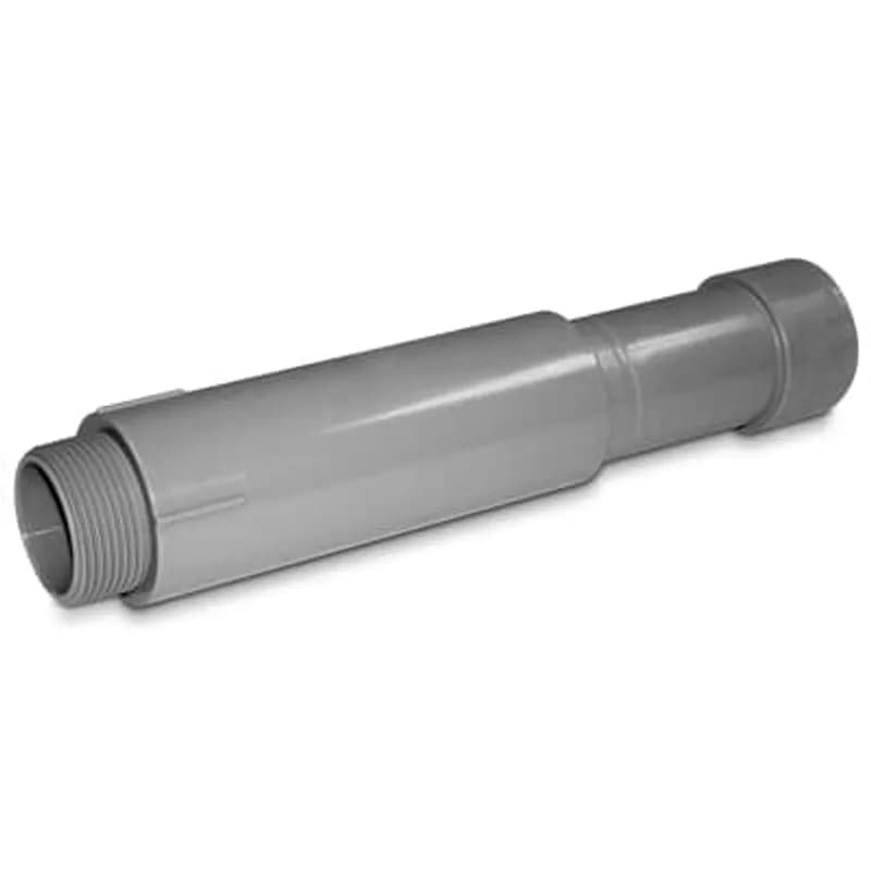 Male Terminal Adapter End Expansion Fitting, Size 1/2 Inch, Material PVC, Color Gray, For use with Schedule 40 and 80