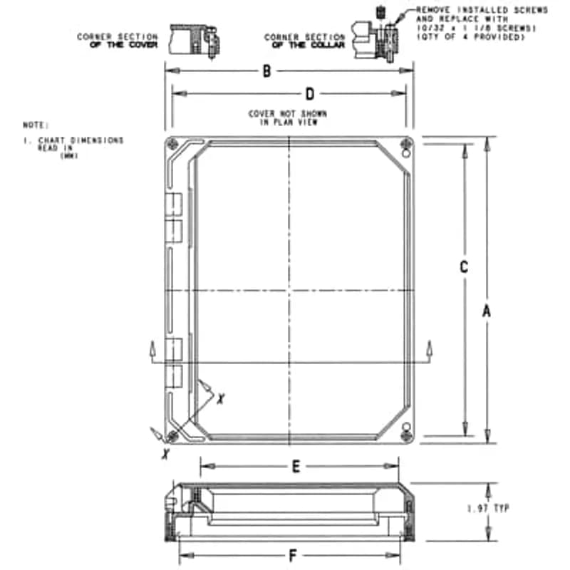 Polycarbonate hinged window kit, 6 inch by 6 inch