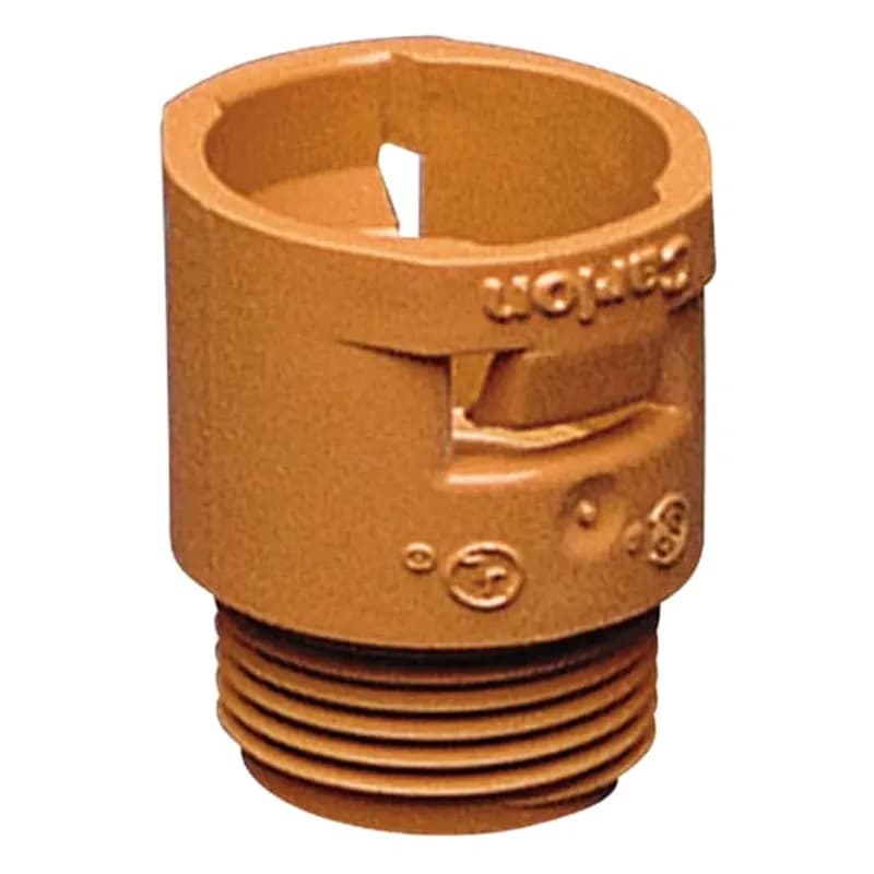 Threaded Adapter, Size 1 Inch, Length 1.66 Inches, Material PVDF, Color Orange