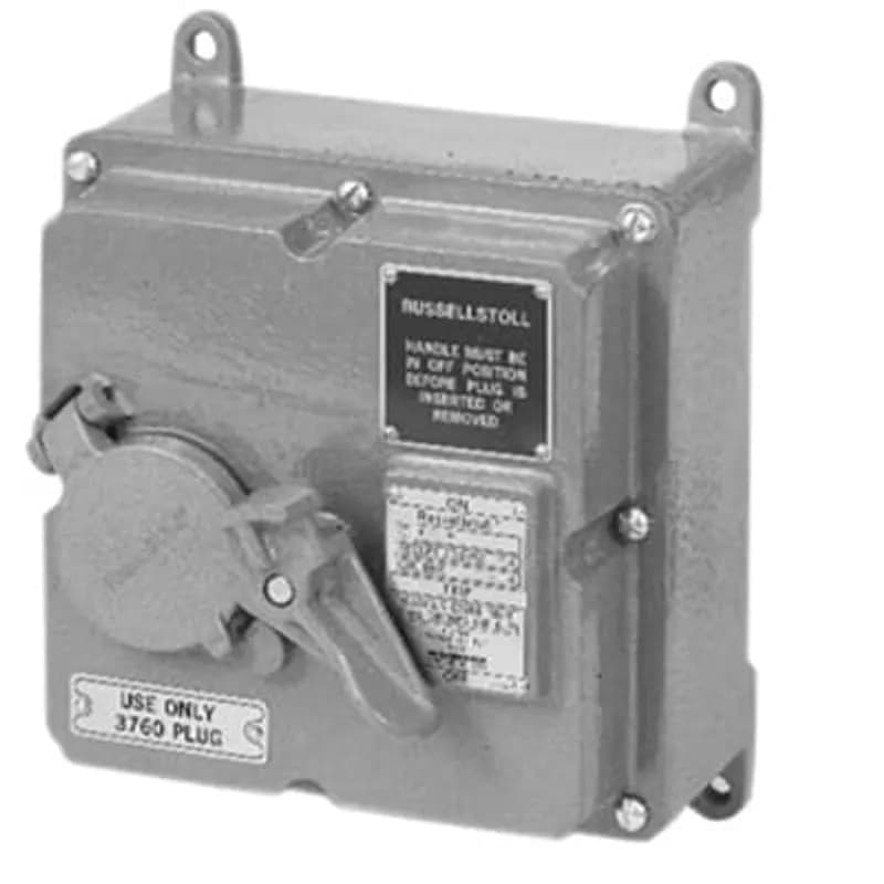 ABB - Installation Products F33054CR - FS/FD Mechanically Interlocked Receptacle with Circuit Breaker, 30 Amp, 3 Pole 4 Wire, Reverse Service, 250V, Weathertight Flap Cap