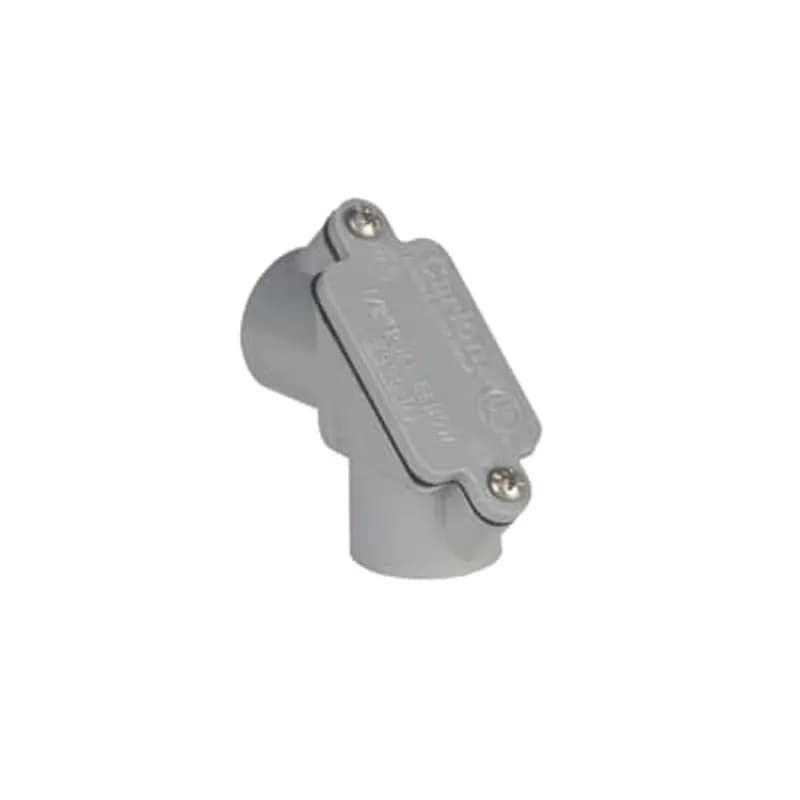 1/2 inch to 3/4 inch non-metallic access pull elbow with reducer bushings.