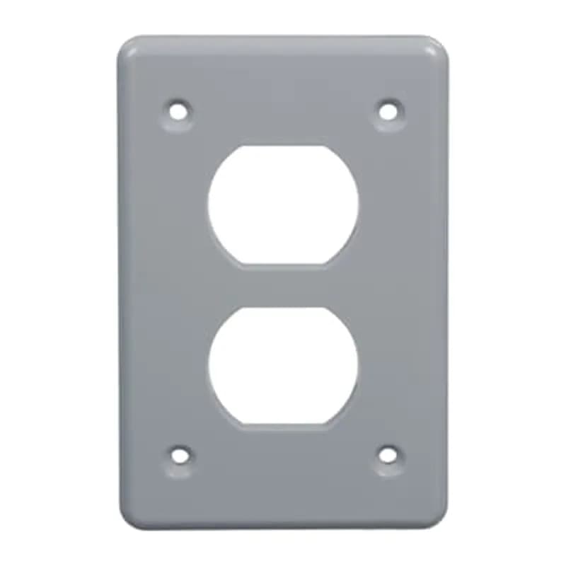 1-Gang Duplex Receptacle Box Cover - Gray
