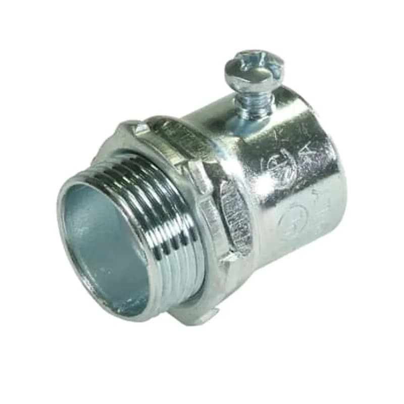 Set Screw Connector, Concrete Tight, Conduit Size 3/4 Inch, Material Zinc Plated Steel, Color Red, For Fire Alarm Applications