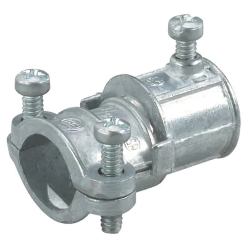 Coupling, Combination, Trade Size 1/2 Inch - 3/8 Inch, Clamping Range 0.15 Inch - 0.61 Inch, Length 1.16 Inch, Die Cast Zinc, EMT to Flex Set-Screw Type, Pack of 500