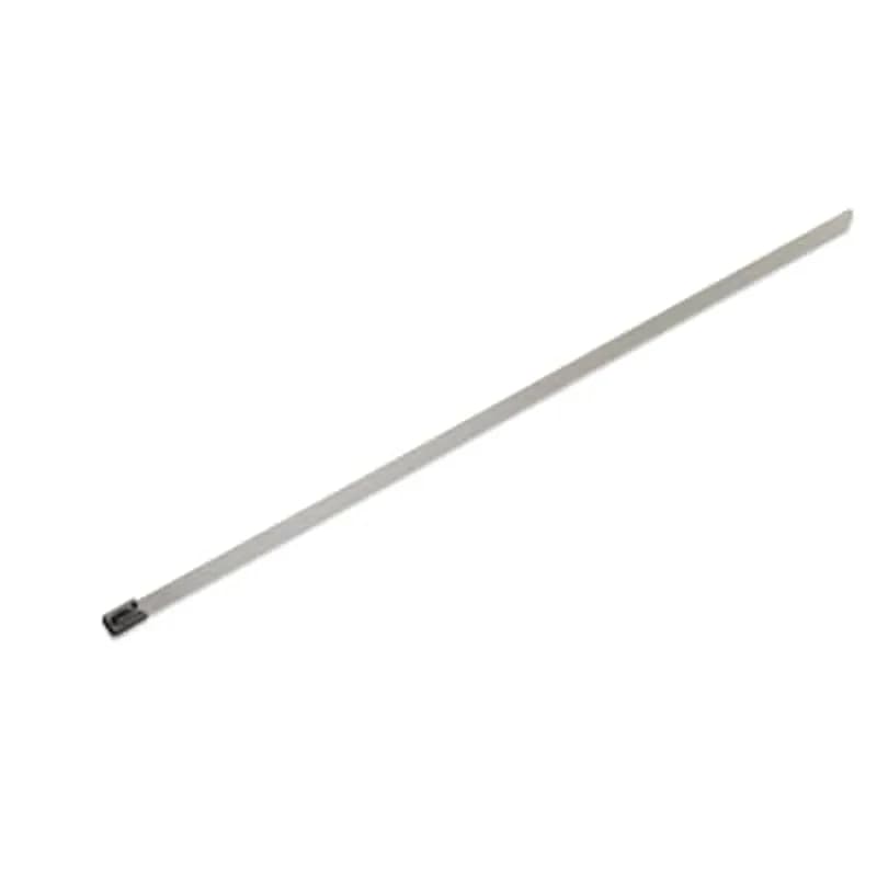 Ball-Lock 304 Stainless Steel Cable Tie, Uncoated, for Temperatures up to 300 Degrees Celsius (572 F) for Indoor and Outdoor Applications, Suitable for High Temperature Environments, UL/EN/CSA62275 Type 2S Rated for AH-1 Plenum, Length of 680mm (26.80 Inches), Width of 4.75mm (0.187 inches), Thickness of 0.25mm (0.01 Inches), Tensile Strength Rating of 890 Newtons (200 Pounds)