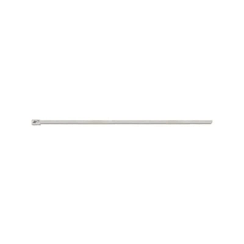 Ball-Lock 304 Stainless Steel Cable Tie, Uncoated, for Temperatures up to 300 Degrees Celsius (572 F) for Indoor and Outdoor Applications, Suitable for High Temperature Environments, UL/EN/CSA62275 Type 2S Rated for AH-1 Plenum, Length of 680mm (26.80 Inches), Width of 7.75mm (0.305 Inch), Thickness of 0.25mm (0.01 Inch), Tensile Strength Rating of 2002 Newtons (450 Pounds)