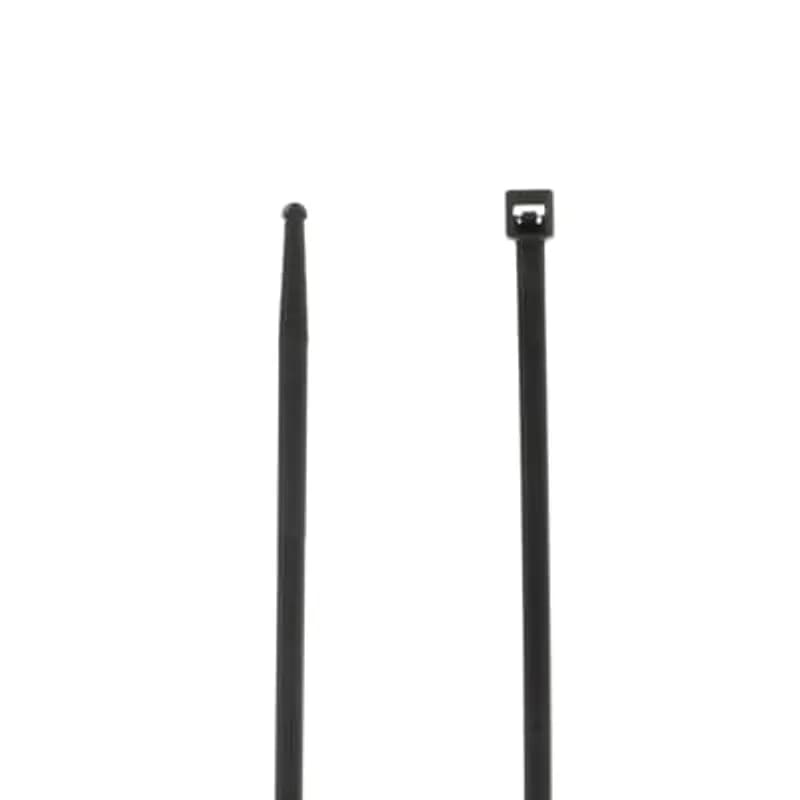 Intermediate Cable Tie, Weather and Ultraviolet Resistant for Indoor and Outdoor Applications, Black Color Nylon 6.6, Length of 147mm (5.8 Inches) for Bundle Diameter 2mm (0.06 Inches) to 50.8mm (2 Inches), Width of 3.6mm (0.14 Inches), Tensile Strength Rating of 134 Newtons (30 Pounds), Operating Temperature of -40 Degrees Celsius (-40 F) to 85 Degrees Celsius (185 F), UL/EN/CSA62275 Type 2/21S Rated for AH-2 Plenum and as a Flexible Cable and Conduit Support, 1000 Pack