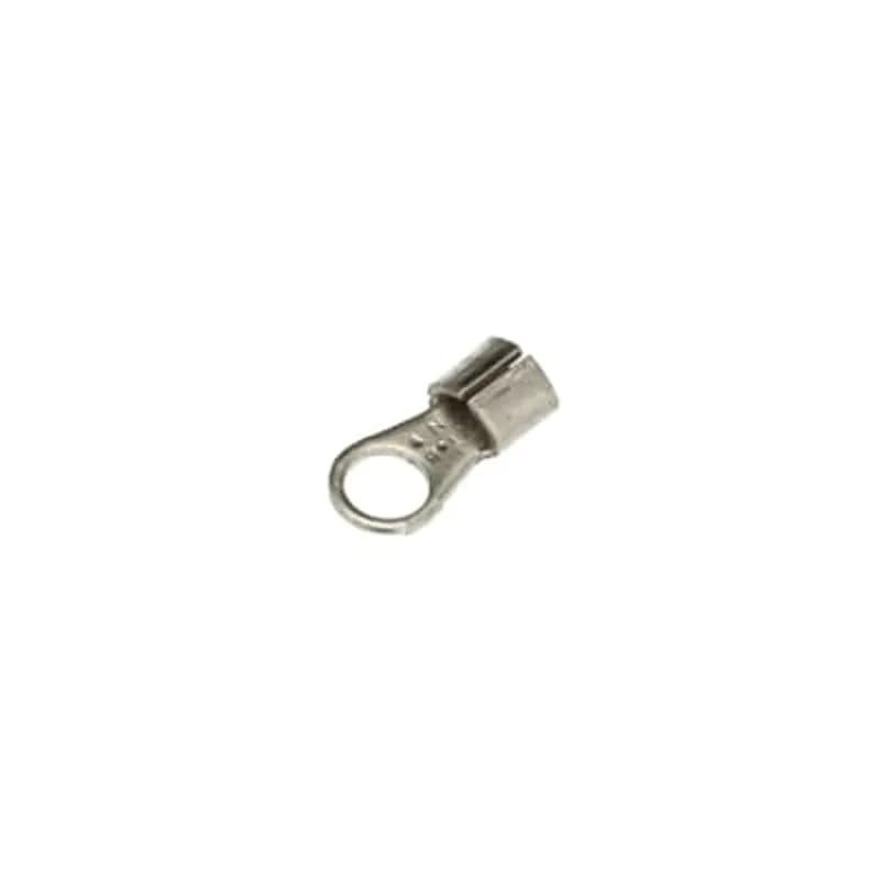 Non-Insulated High-Temperature Ring Terminal, Length .66 Inches, Width .31 Inches, Bolt Hole #12, Wire Range #16-#14 AWG, 1200 Degree Fahrenheit Maximum, Nickel Alloy, Plain Finish