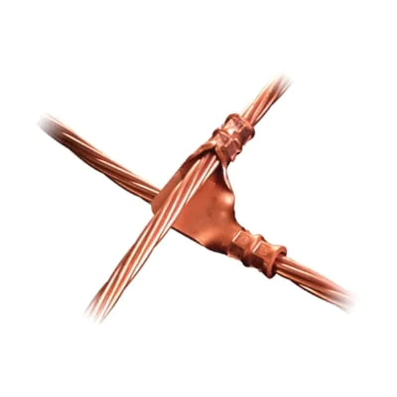 E-Z-Ground Ground Grid Copper Compression Connector, Cable Range 4/0 or 250 kcmil, Ground Rod 1/2 and 5/8 Inch, Direct Burial