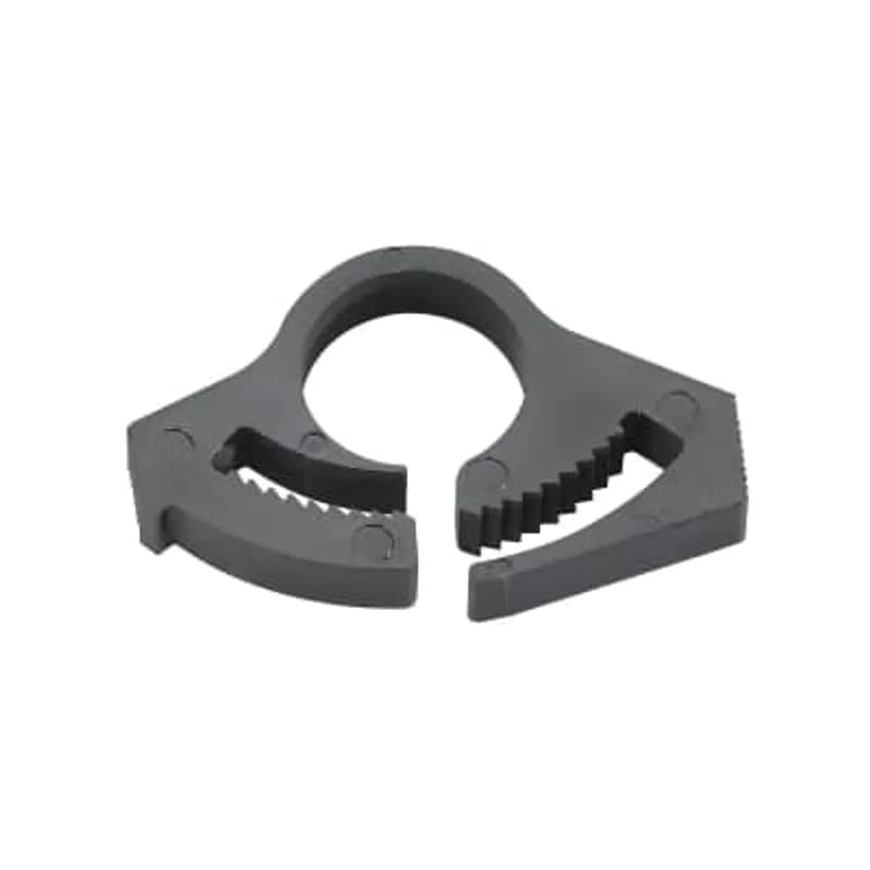 Adjustable Gator Grip Cable Clamp, Black Nylon 6.6 for Temperatures up to 105 Degrees Celsius (221 F), Nominal Diameter of 27.78mm (1.093 Inches), Closed Diameter of 24.21mm (0.953 Inches), Width of 7.9mm (0.31 Inches), Thickness of 0.07 (1.8 Inches)