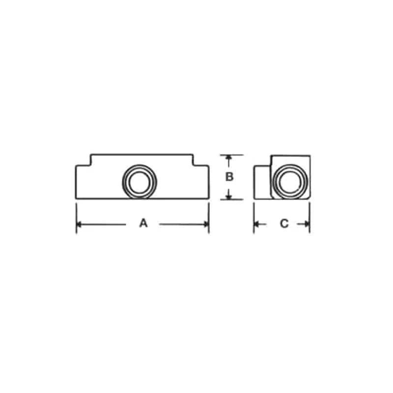 ABB - Installation Products CITA-1/2 - Conduit Fitting for Rigid and EMT Conduit, T Type with Cover and Gasket, Cast Aluminum 1/2 inch