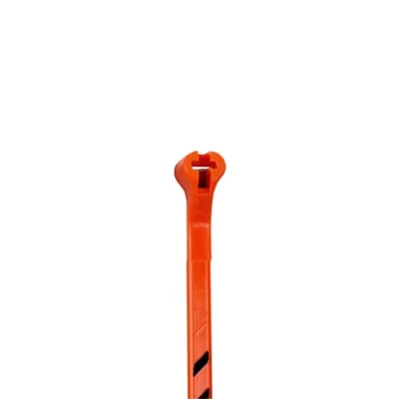 Striped Cable Tie for Binder ID, Orange/Black Nylon 6.6 for Temperatures up to 85 Degrees Celsius (185 F), Length of 91mm (3.6 Inches), Width of 2.3mm (0.09 Inches), Tensile Strength Rating of 80 Newtons (18 Pounds), 50 Pack