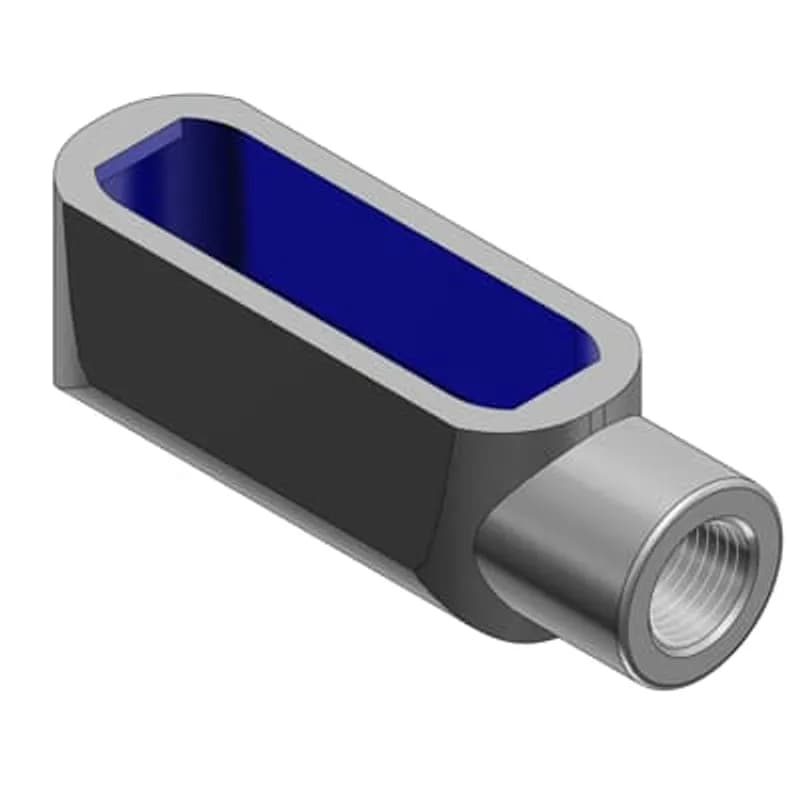 ABB - Installation Products E37 - BlueKote Dead End (E) Form 7, 1 Inch Conduit Body, Body Material Gray Iron with Zinc Plating and Baked On Epoxy Powder Coat with BlueKote Internal Coating for Use with Rigid/IMC Conduit