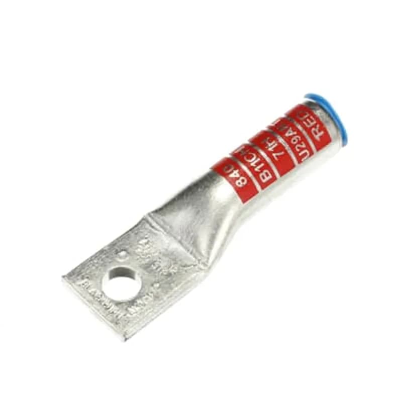 Type Aluminum One-Hole Lug, Max 35kV, Wire Size 250 kcmil, 1/2 Inch Bolt Hole, Tin Plated, Die Color Code Red