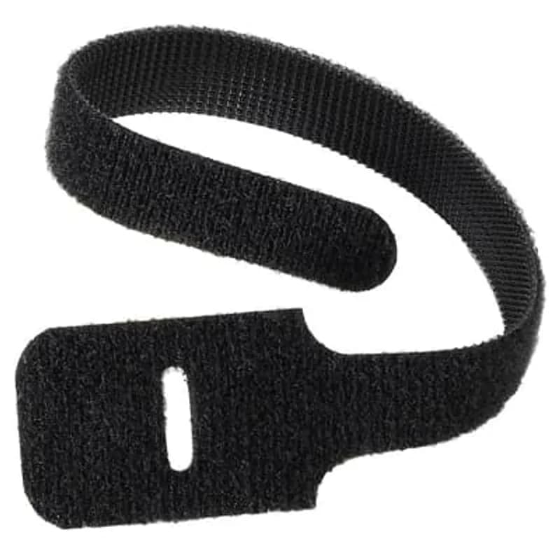 FO Slotted Loop Tie, White Polyamide (Nylon 6.6) on Hook Side and Low Density Polyethylene on Loop Side for Temperatures up to 104.4 Degrees Celsius (220 F), Length of 228.6mm (9.0 Inches), Width of 12.7mm (0.5 Inch), Thickness of 1.588mm (0.0625 Inch), Tensile Strength Rating of 178 Newtons (40 Pounds)