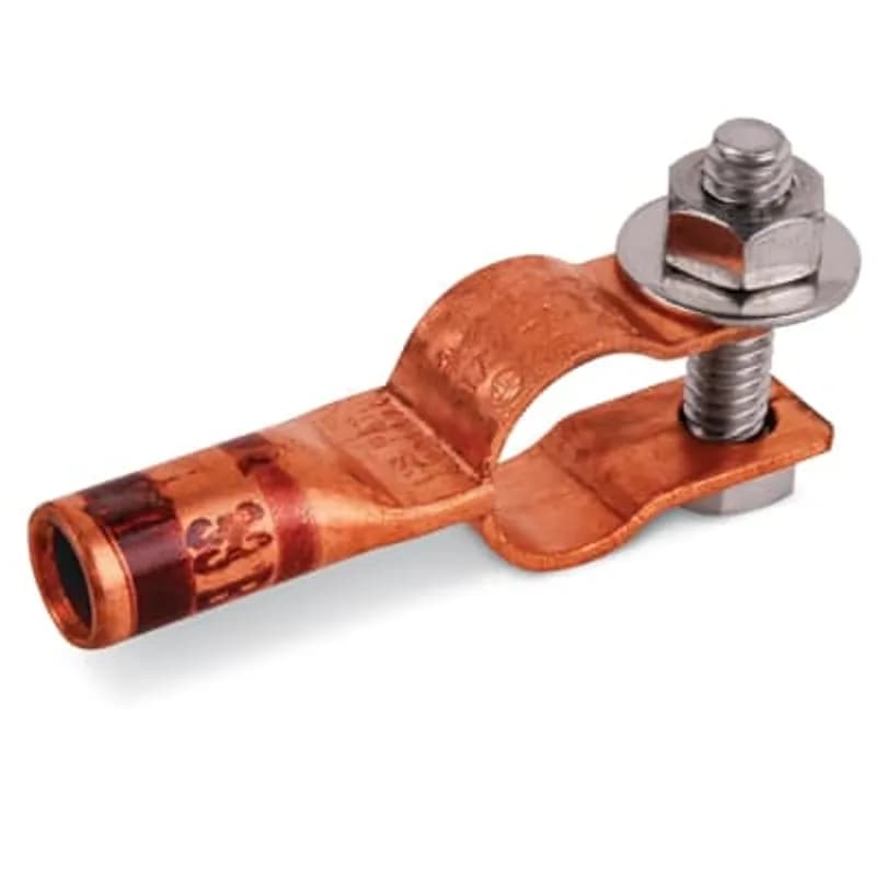 ABB - Installation Products CC20C-56R - E-Z-Ground Ground Clamp Copper Compression Connector for Cable Range 2/0 AWG, Ground Rod 5/8, 3/4