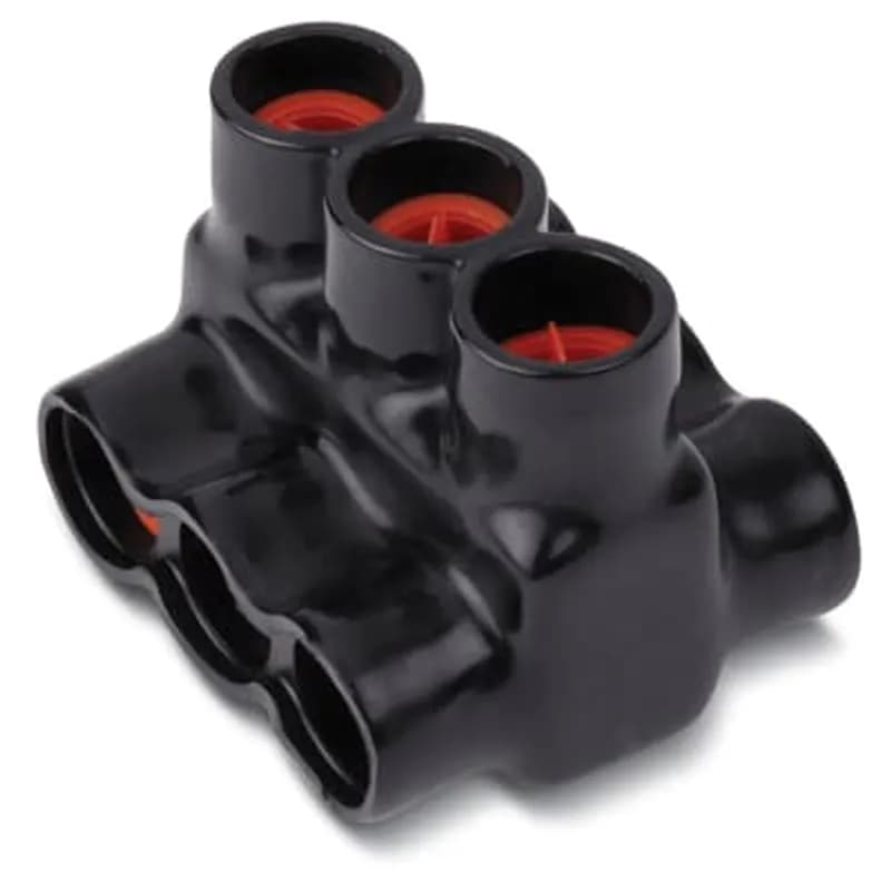ABB - Installation Products AMTD350103 - AMT Aluminum Multi-Tap Both Sides Connector, 3-Port, PVC Insulated, Wire Range 350MCM-10 Str