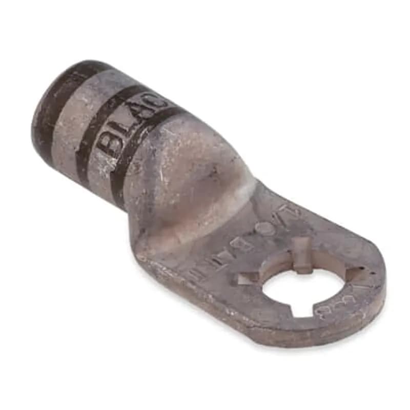 Heavy Duty Battery Connector, Copper Lead-Plated Stackable Lug for 2/0 Gauge Battery Cable, 3/8 Inch Stud Size, Die Color Code Orange