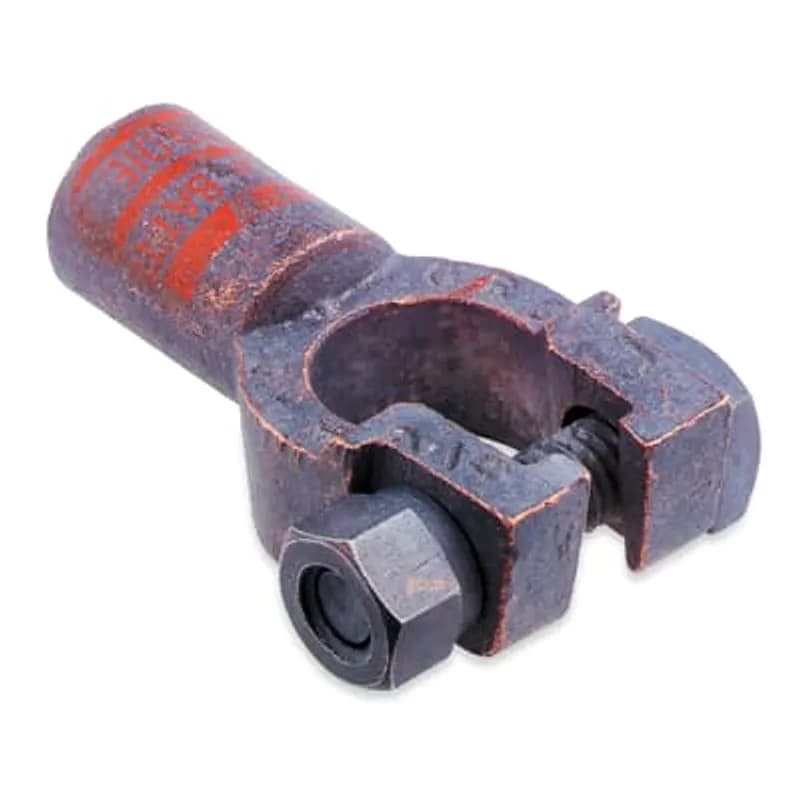 Heavy Duty Battery Connector, Copper Tin-Plated Straight for Universal Post using 2/0 Gauge Battery Cable, Die Color Code Orange
