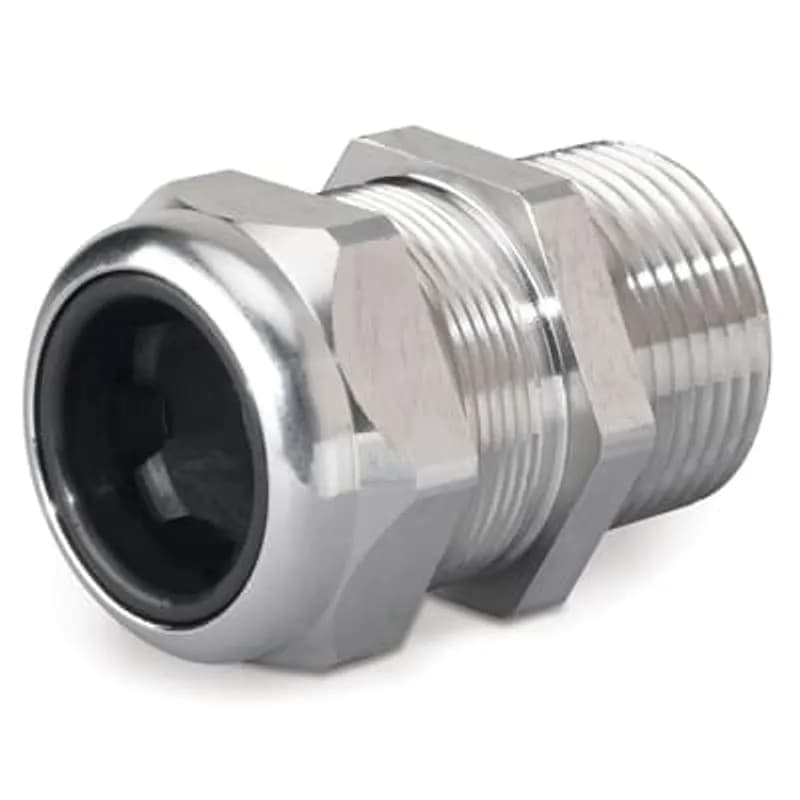 ABB - Installation Products 2940SST - Liquidtight Strain Relief Connector, 1 Inch NPT Threads, Straight, Cord Range 0.310 to 0.560 Inch, 304 Stainless Steel Body with Rubber Bushing