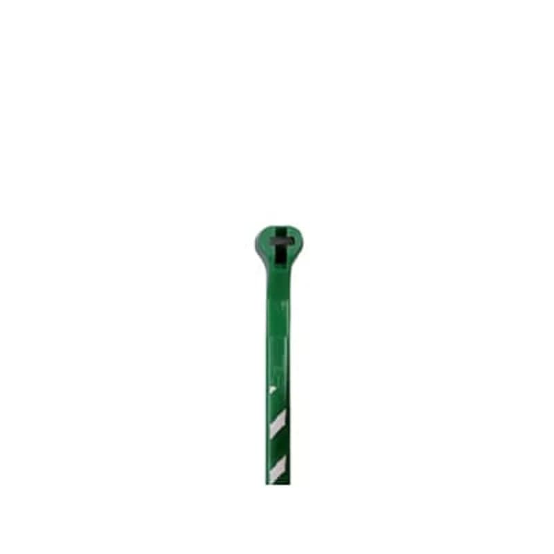 Striped Cable Tie for Binder ID, Green/White Nylon 6.6 for Temperatures up to 85 Degrees Celsius (185 F), Length of 91mm (3.6 Inches), Width of 2.3mm (0.09 Inches), Tensile Strength Rating of 80 Newtons (18 Pounds), Bulk Pack