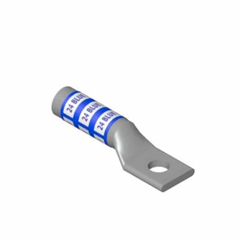 Copper One-Hole Lug, Long Barrel, Blind End, Max 35kV, Wire Size 1000 kcmil, 7/8 Inch Bolt Size, 7/8 Inch Hole Spacing, Tin Plated, Die Color Code N/A, Die Code 125