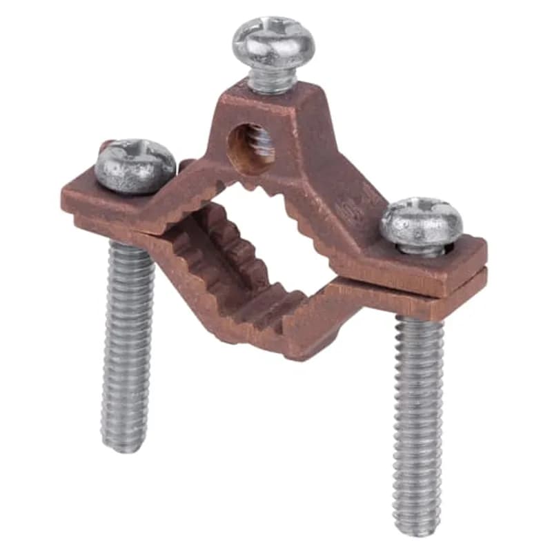 ABB - Installation Products J2D - Cast Bronze Ground Clamp for Wire Range 10 - 2, Water Pipe Size 1-1/4 to 2 Inches, Rated for Direct Burial