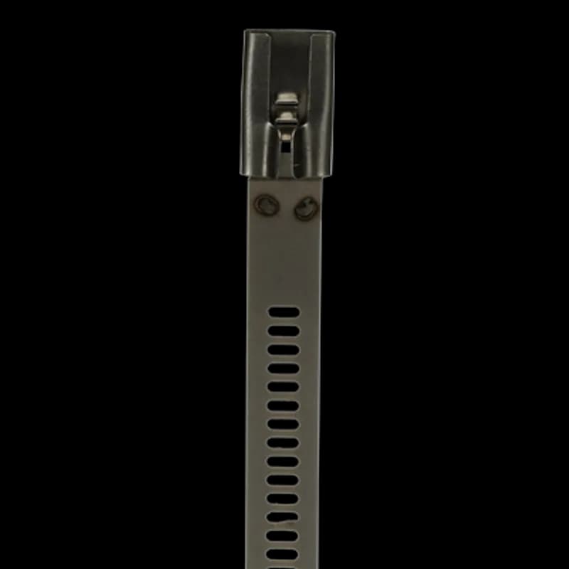 Multi-Lok 316 Stainless Steel Cable Tie, Uncoated, Length of 610mm (24 Inches), Width of 12mm (0.47 Inch), Thickness of 0.25mm (0.01 Inch), Tensile Strength Rating of 1112 Newtons (250 Pounds)