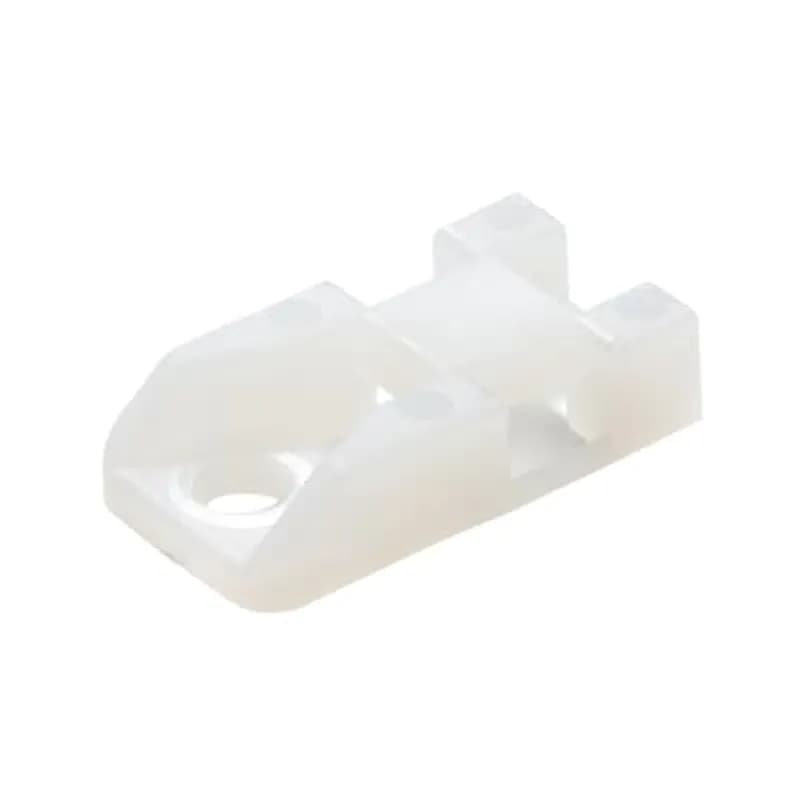 Cross-Fastening Screw-Mounted Base, Black Nylon 6.6 for Temperatures up to 85 Degrees Celsius (185 F), Length of 24.31mm (0.957 Inches), Width of 13.21mm (0.52 Inches), Height of 5.97mm (0.235 Inches), Screw Mounting Method, #8 Screw, Mounting Hole Diameter of 4.4mm (0.173 Inches)