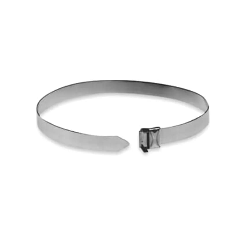 ABB - Installation Products SSH18-500 - 201 Stainless Steel Free-End Clamp, Length of 457.2mm (18.0 Inches), Width of 12.7mm (0.50 Inches), Thickness of 0.73mm (0.029 Inches), Single Wrap Tensile Strength Rating of 6227 Newtons (1400 Pounds), Double Wrap Tensile Strength Rating of 14,679 Newtons (3300 Pounds)