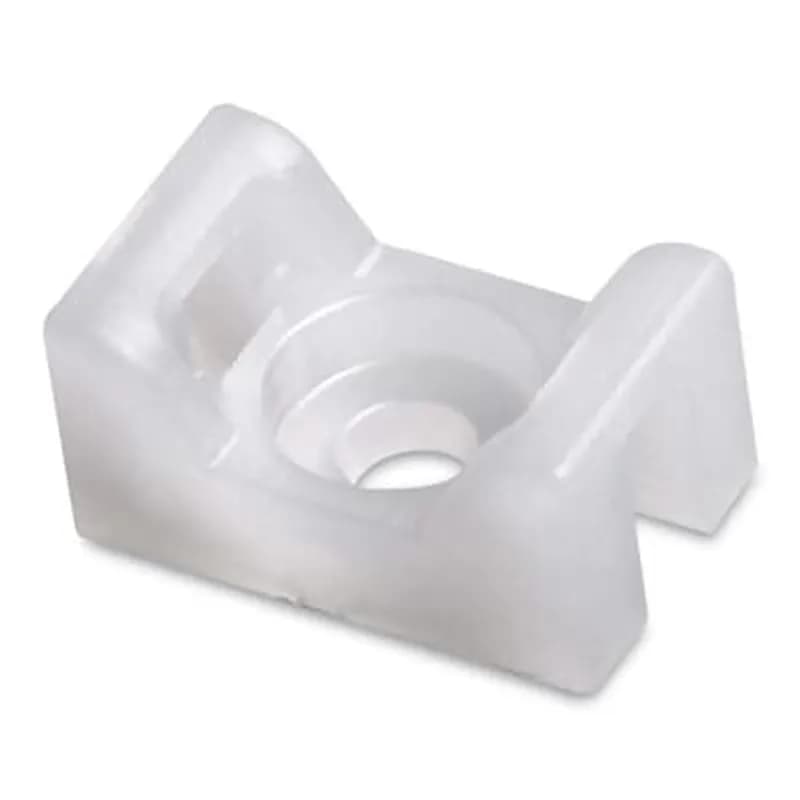ABB - Installation Products SMNY-000-9-D - Two-Way Saddle Support Base, Natural Nylon 6.6 for Temperatures up to 85 Degrees Celsius (185 F), Length of 14.47mm (0.57 Inches), Width of 8.63mm (0.34 Inches), Height of 6.85mm (0.27 Inches), Slot Width of 3.04mm (0.22 Inches), Mount with #4 Screw, For Use with Cable Ties up to 80 Newtons (18 Pounds)