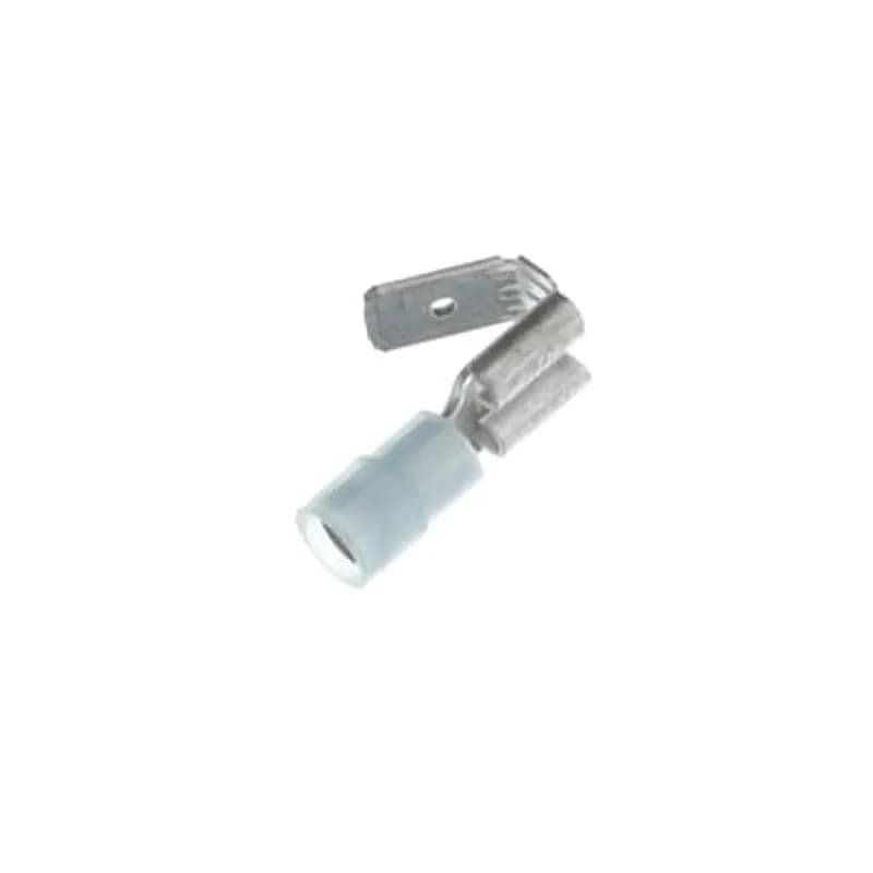Nylon Insulated Piggy Back Disconnect, Length .87 Inches, Width .30, Piggy Back Depth .43 Inches, Maximum Insulation .163, Tab Size .250x.032, Wire Range #16-#14, Color Blue, Copper, Tin Plated, 1,000 Pack