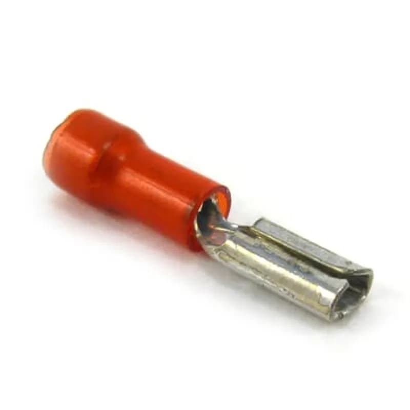 ABB - Installation Products RA11M - Nylon-Insulated Female Disconnect, Length .75 Inches, .15 Width, Maximum Insulation .110, Tab Size .110x.020, Wire Range #22-#18 AWG, Color Red, Copper, Tin Plated, On Mylar Tape