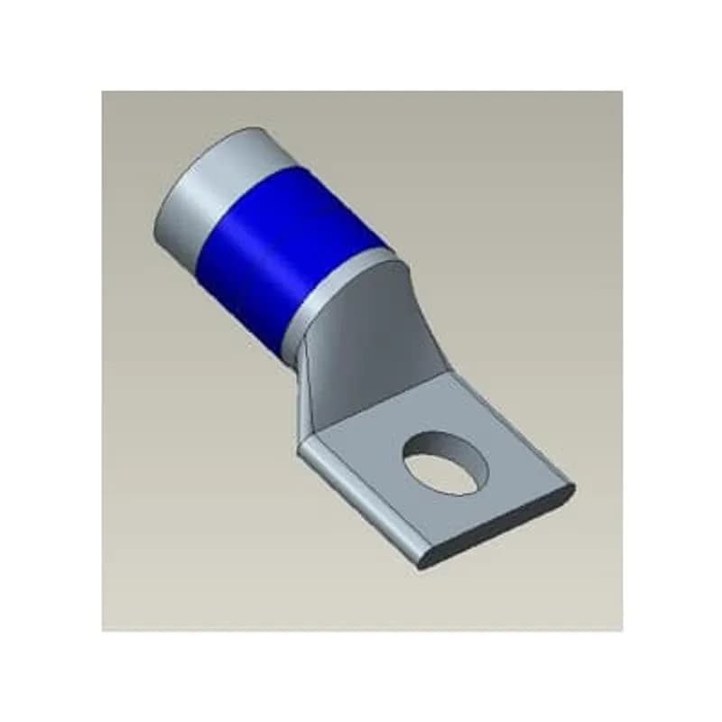 Copper One-Hole Lug, Standard Barrel - Narrow Tongue, Max 35kV, Wire Size 535 kcmil, 1/2 Inch Bolt Size, Tin Plated, Die Code 99, Die Color Code Pink