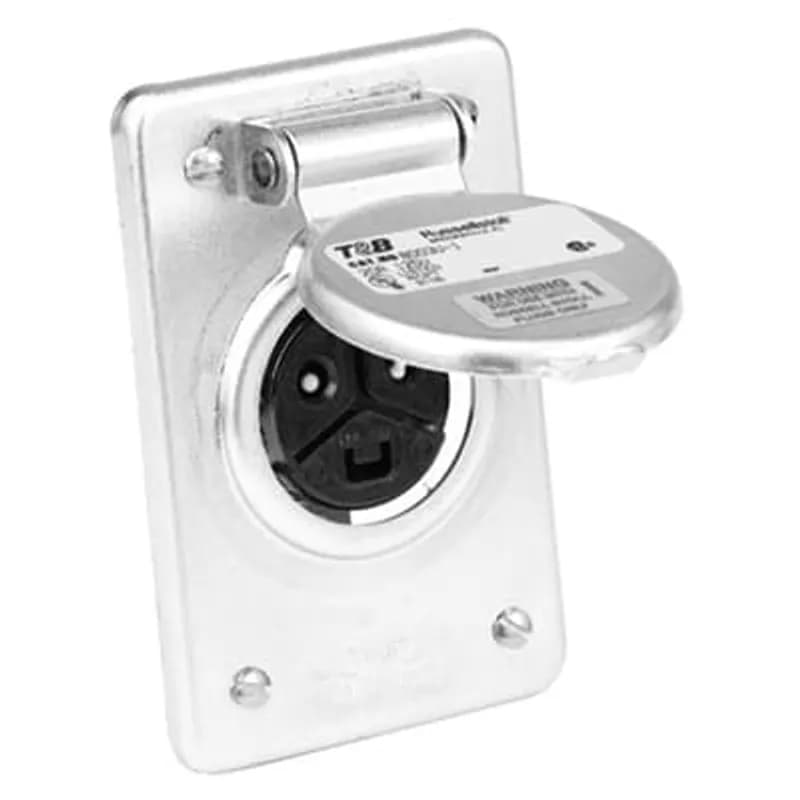 Ever-Lok 15Amp Female Receptacle only with Flap Cover, 2 Pole 3 Wire, 600V