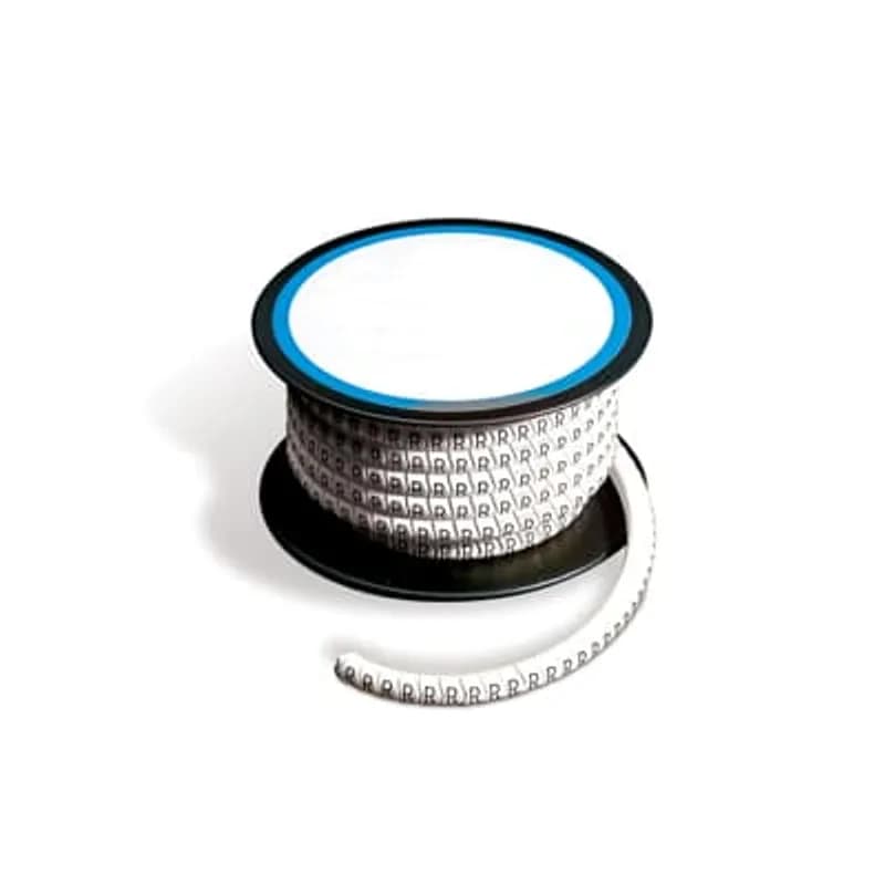 ABB - Installation Products SMR196-9-T - SMR Series Vinyl Sleeve Marker - Closed Spring-Action, Recommended Wire Diameter .059 - .197 inches, Wire Range 16-10AWG, Color White, Legend T, Packaging Reel